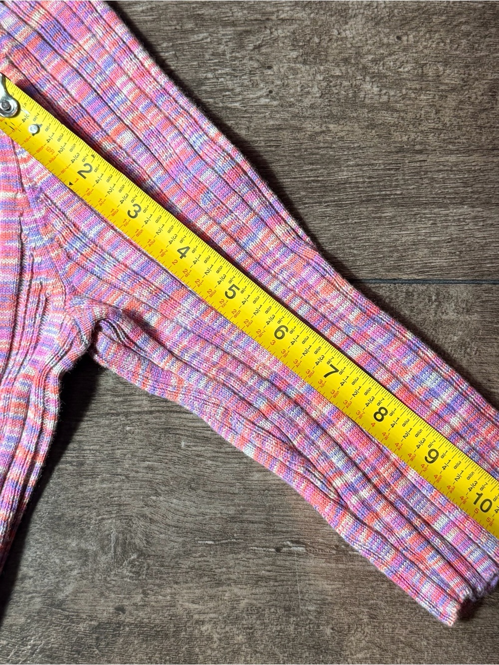 Pink Multicolor Ribbed Henley Knit top - Picture 5 of 6